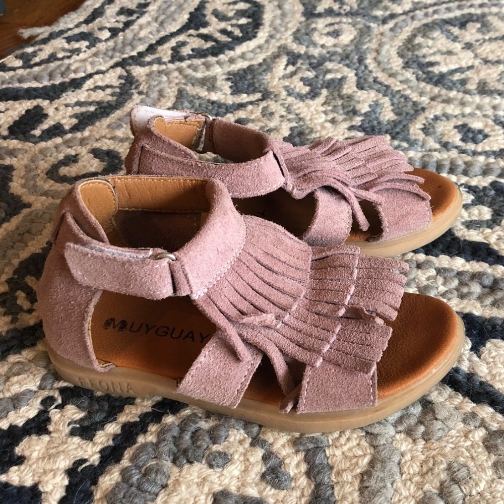 Pink Fringe Sandals